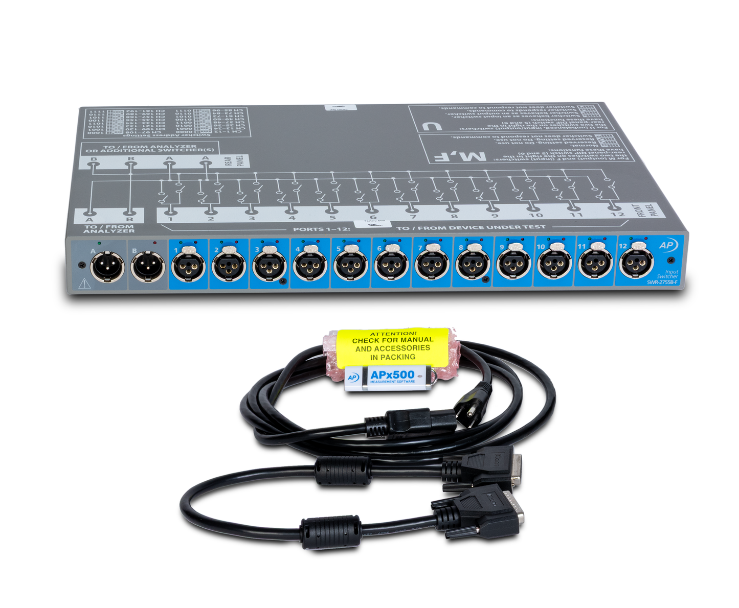 12x2 Channel Analog Balanced Input Switcher - Female XLR. Includes 50 cm APIB cable