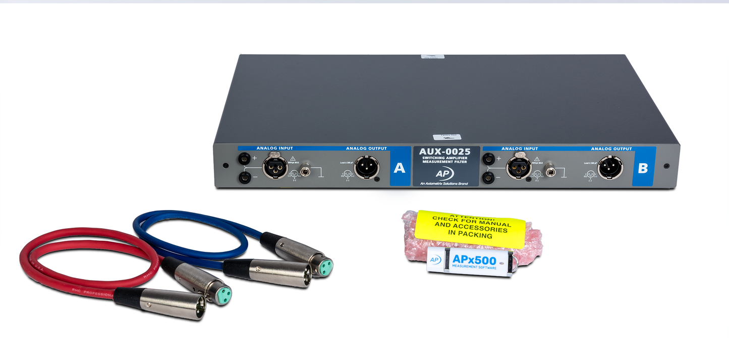2-channel Switching Amplifier Measurement Filter, 20 kHz LP, Includes (2) XLR cables.