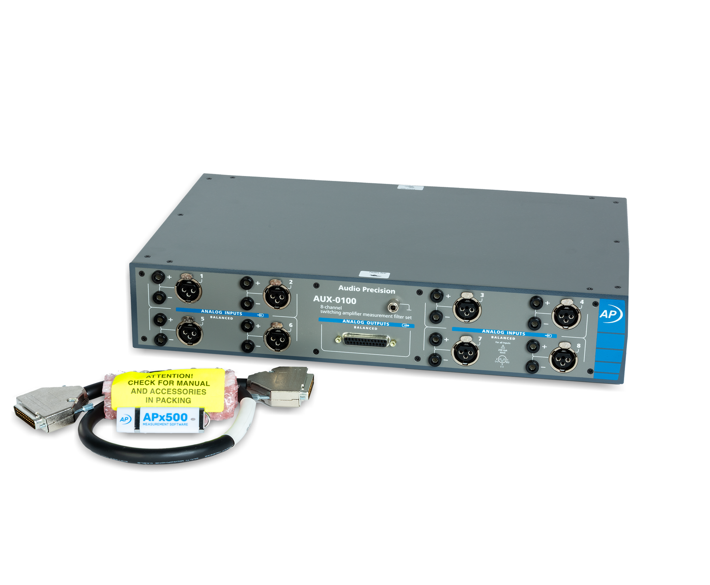 8-channel Switching Amp Measure Filt, 20 kHz LP. Includes (1) DB25-DB25 cable, 61 cm