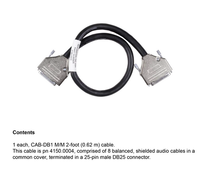 DB25M to DB25M balanced cable, 61cm