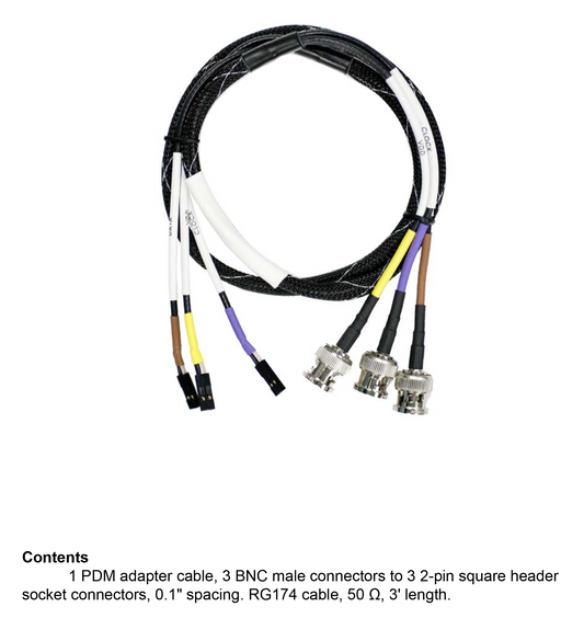 Cable for PDM interface, 3 2-pin to 3 BNC, 91cm